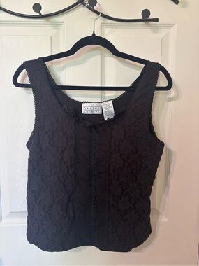 Vintage Daniel Laurent Black Lace Tank Top